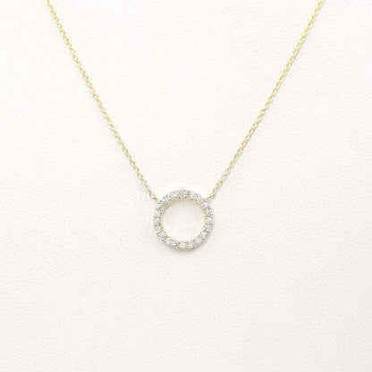 circular ring with diamond inlay and bangle chain for the collarbone