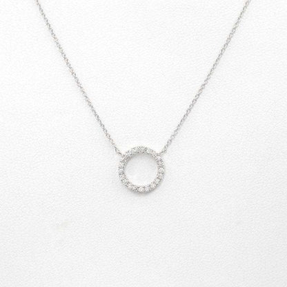 circular ring with diamond inlay and bangle chain for the collarbone