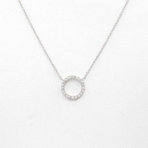circular ring with diamond inlay and bangle chain for the collarbone