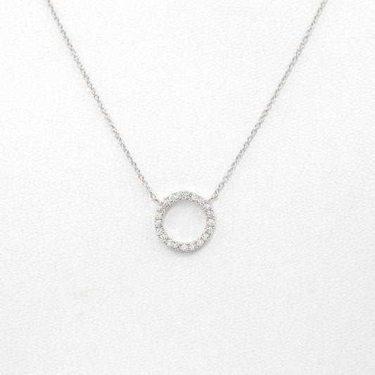 circular ring with diamond inlay and bangle chain for the collarbone