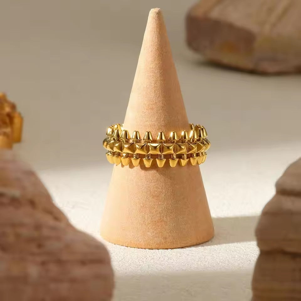 Color Stainless Steel Geometric Rings